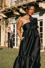 Betina Bow Front Maxi Dress - Black