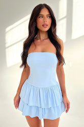 Libby Strapless Mini Dress - Blue