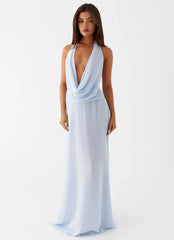 Elysia Chiffon Maxi Dress - Baby Blue