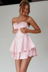 Paris Muse Gathered Bust Romper Pink