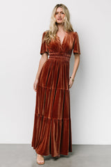 Artemis Velvet Maxi Dress | Dark Spice