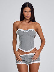 Junnie Corset Black Gingham