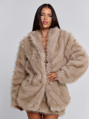 Nahla Long Jacket Tan