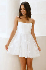 Ethereal Blossom Mini Dress White