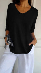Chic and Stylish Loose V-Neck Top for Women