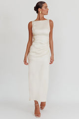 Leila Boat Neck Maxi Dress Ivory