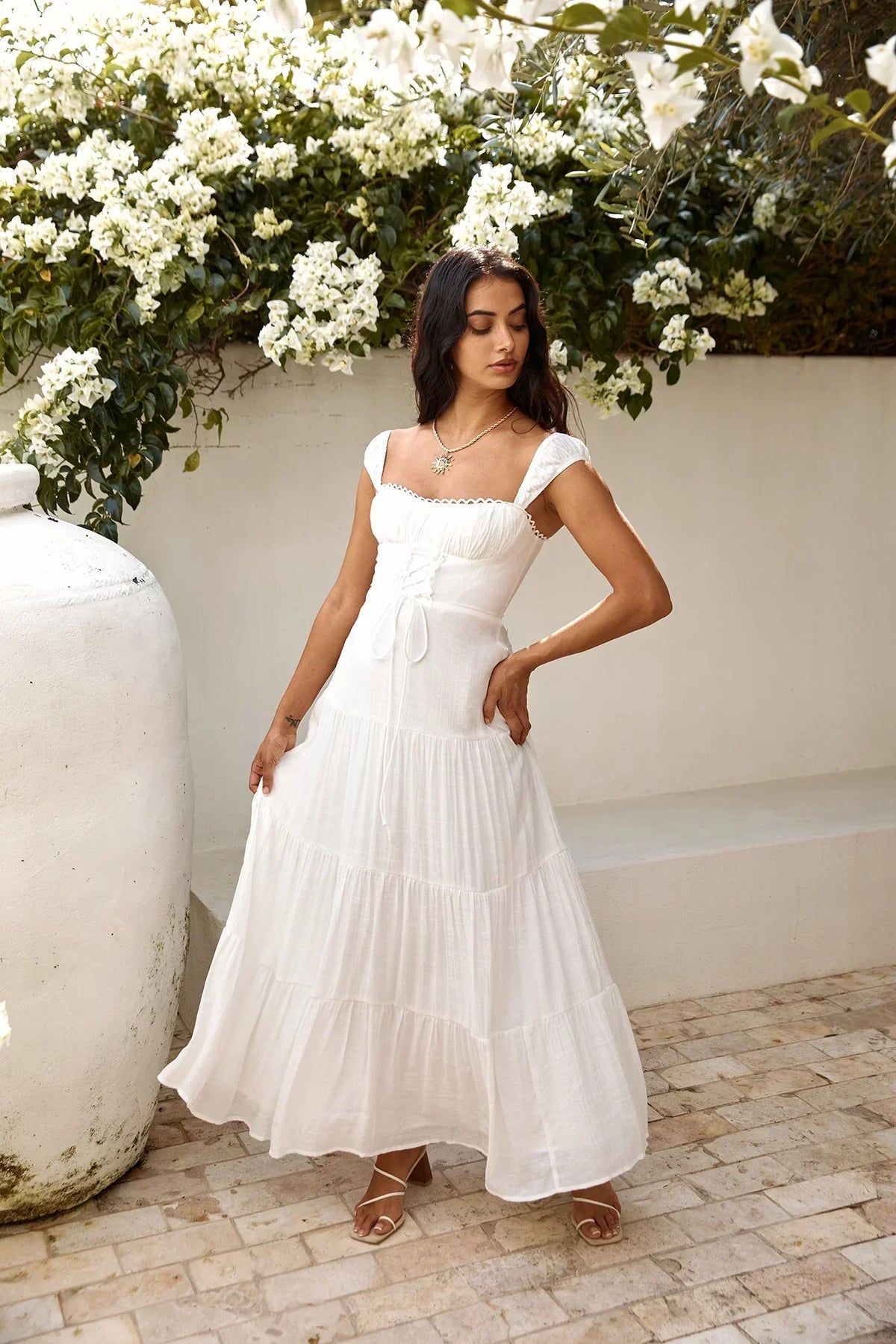 Party Favour Maxi Dress White