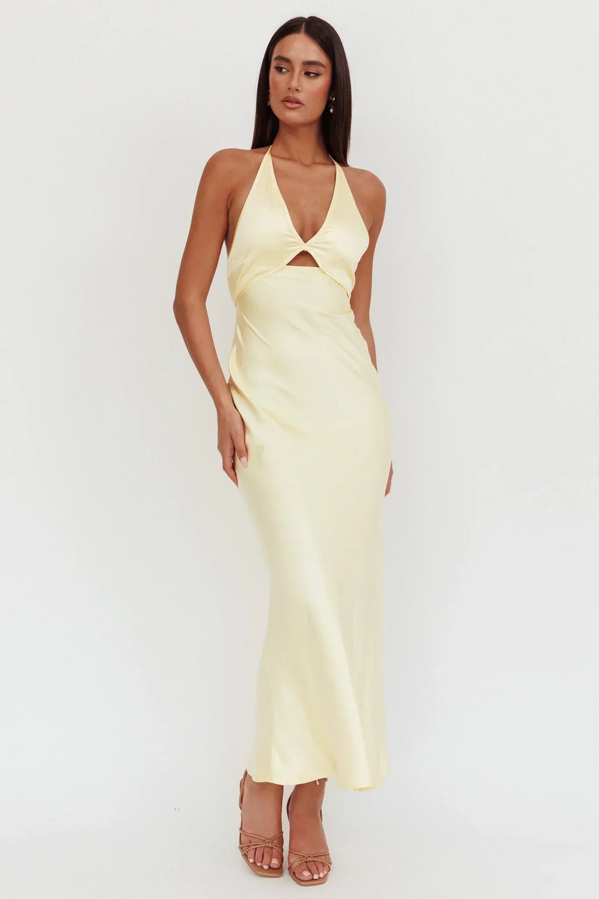 Jassinta Keyhole Bust Maxi Dress Lemon