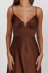 Lake Como A-Line Midi Dress Brown