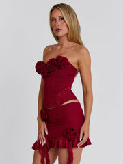 Evelane Mini Skirt Red