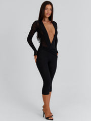 Giovana Capri Jumpsuit Black