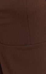 Salome Midi Dress Halter Neck Column Dress in Chocolate
