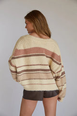 Alden Stripe Knit Button Up Cardigan